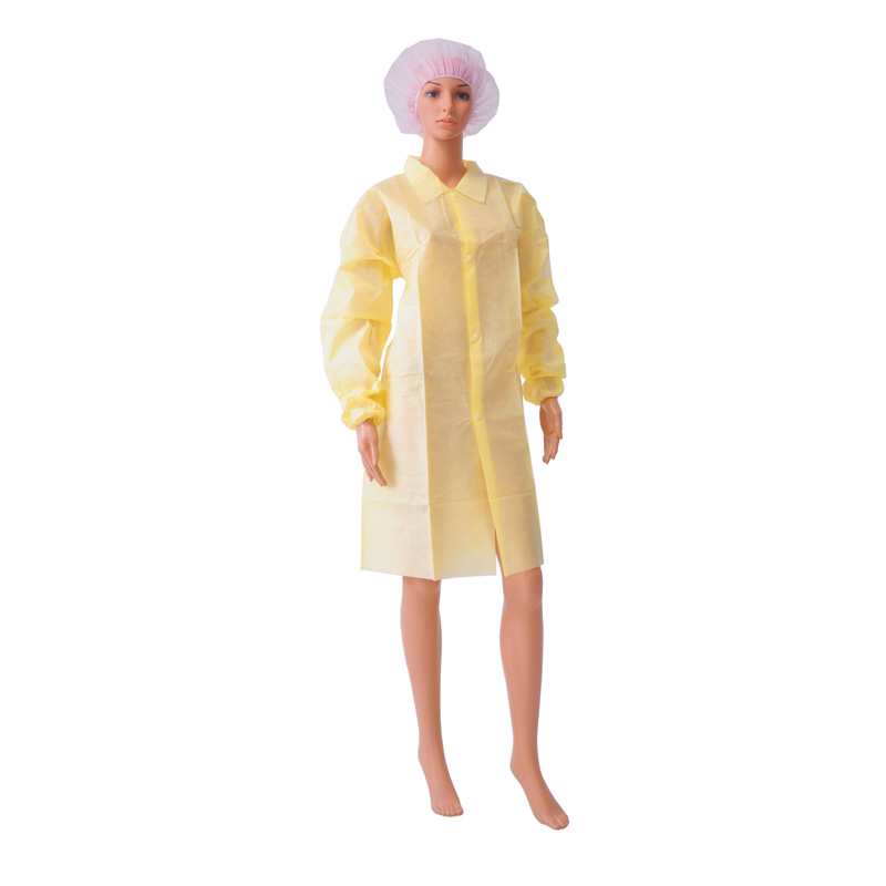 Single layer Collar Non-woven Lab Coat